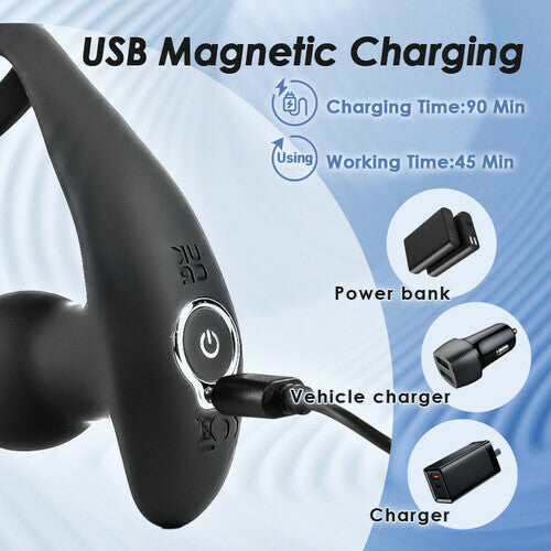 THOR 7 Thrusting & Vibrating Prostate Massager with Double Cock Rings