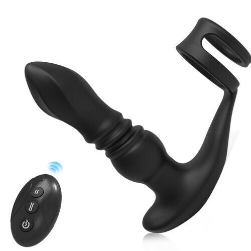 THOR 7 Thrusting & Vibrating Prostate Massager with Double Cock Rings