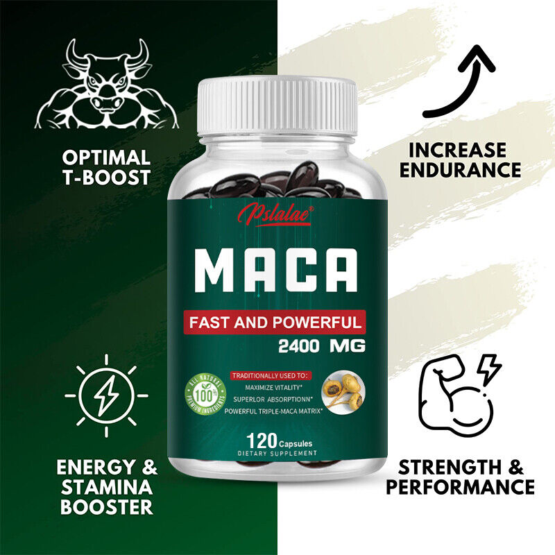 Maca Capsules 2400mg - Testosterone Booster - Boost Energy, Improve Stamina